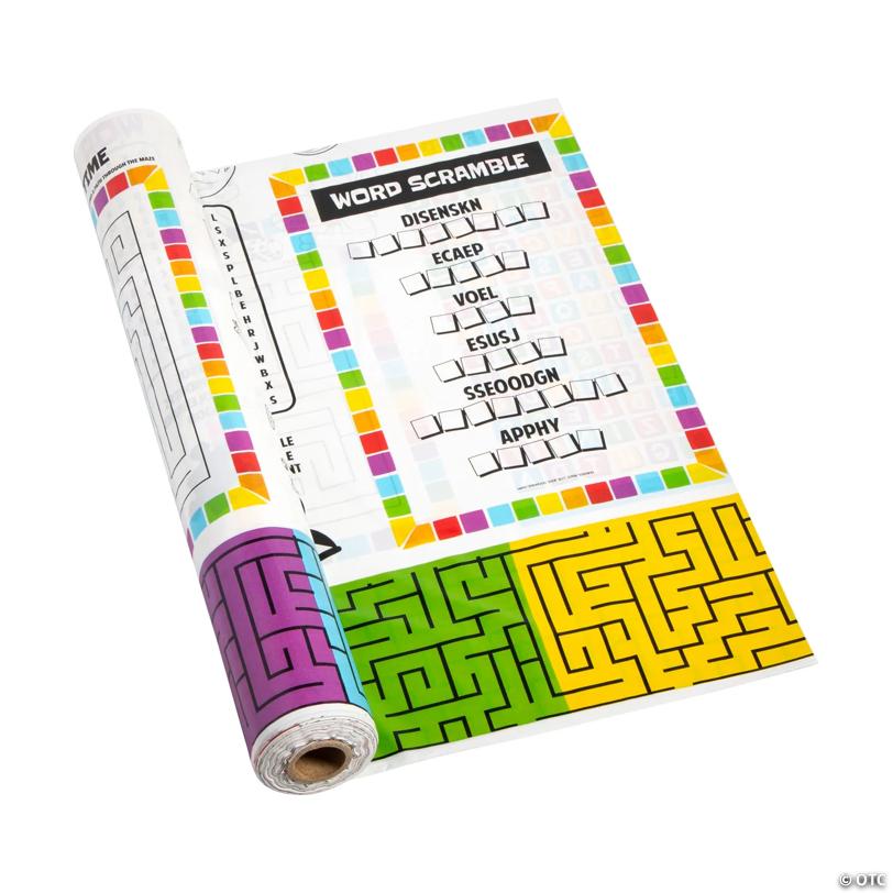 40" x 100 ft. Board Game VBS Activity Plastic Tablecloth Roll | USA Decoration®