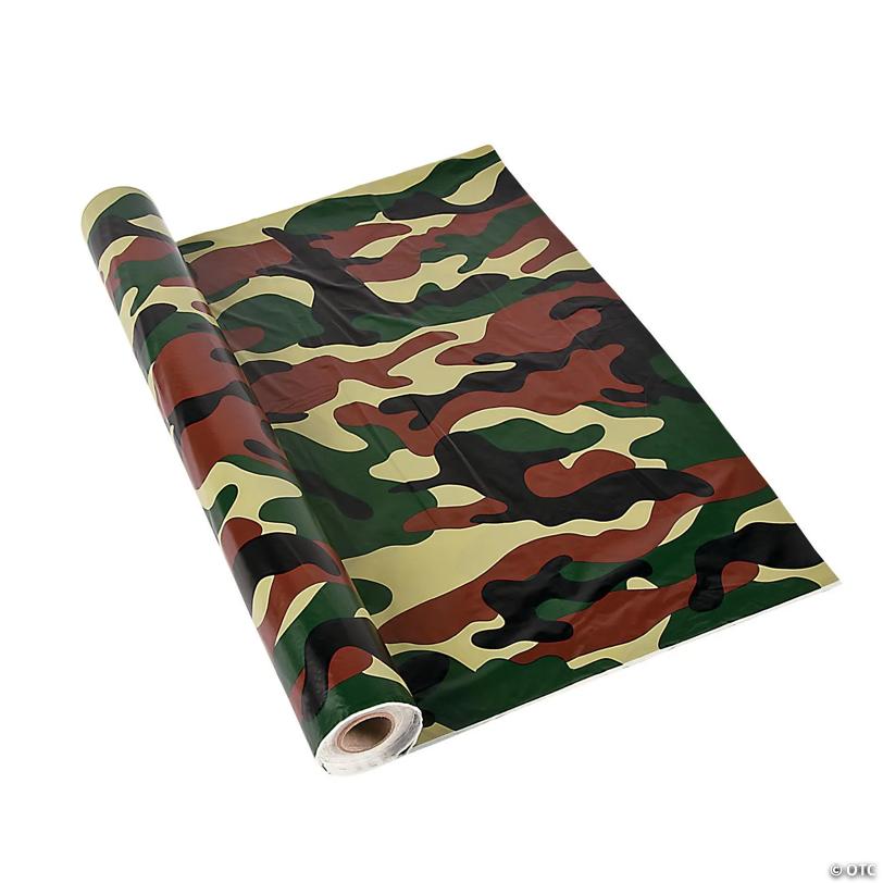 40" x 100 ft. Camo Plastic Tablecloth Roll | USA Decoration®