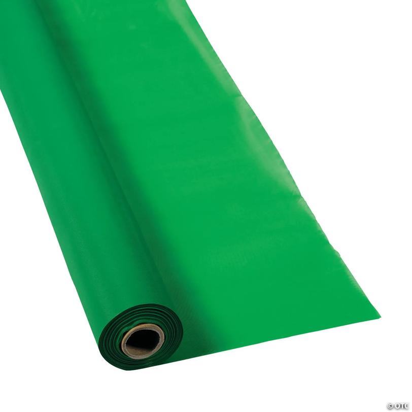 40" x 100 ft. Green Disposable Plastic Tablecloth Roll | USA Decoration®
