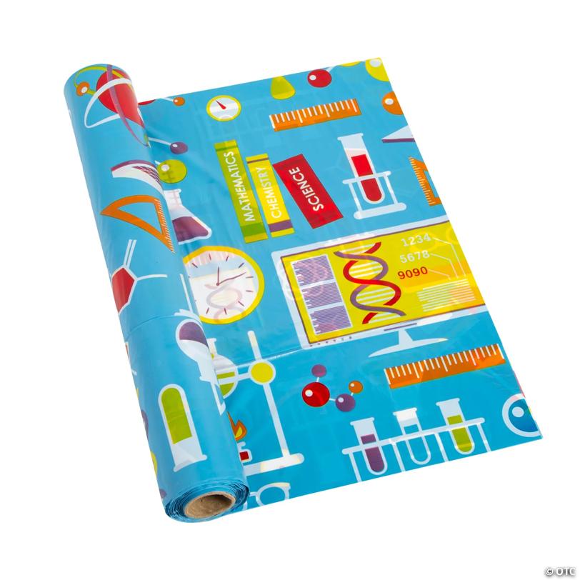 40" x 100 ft. Science Party Plastic Tablecloth Roll | USA Decoration®