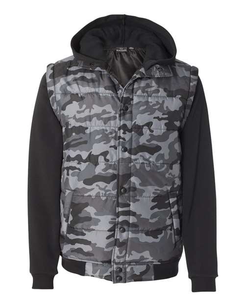 Peppered Fleece Lapover Hooded Sweatshirt | USA Decoration