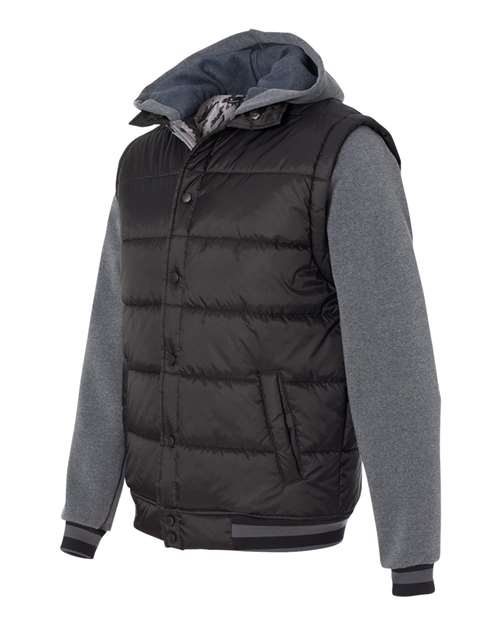 Peppered Fleece Lapover Hooded Sweatshirt | USA Decoration