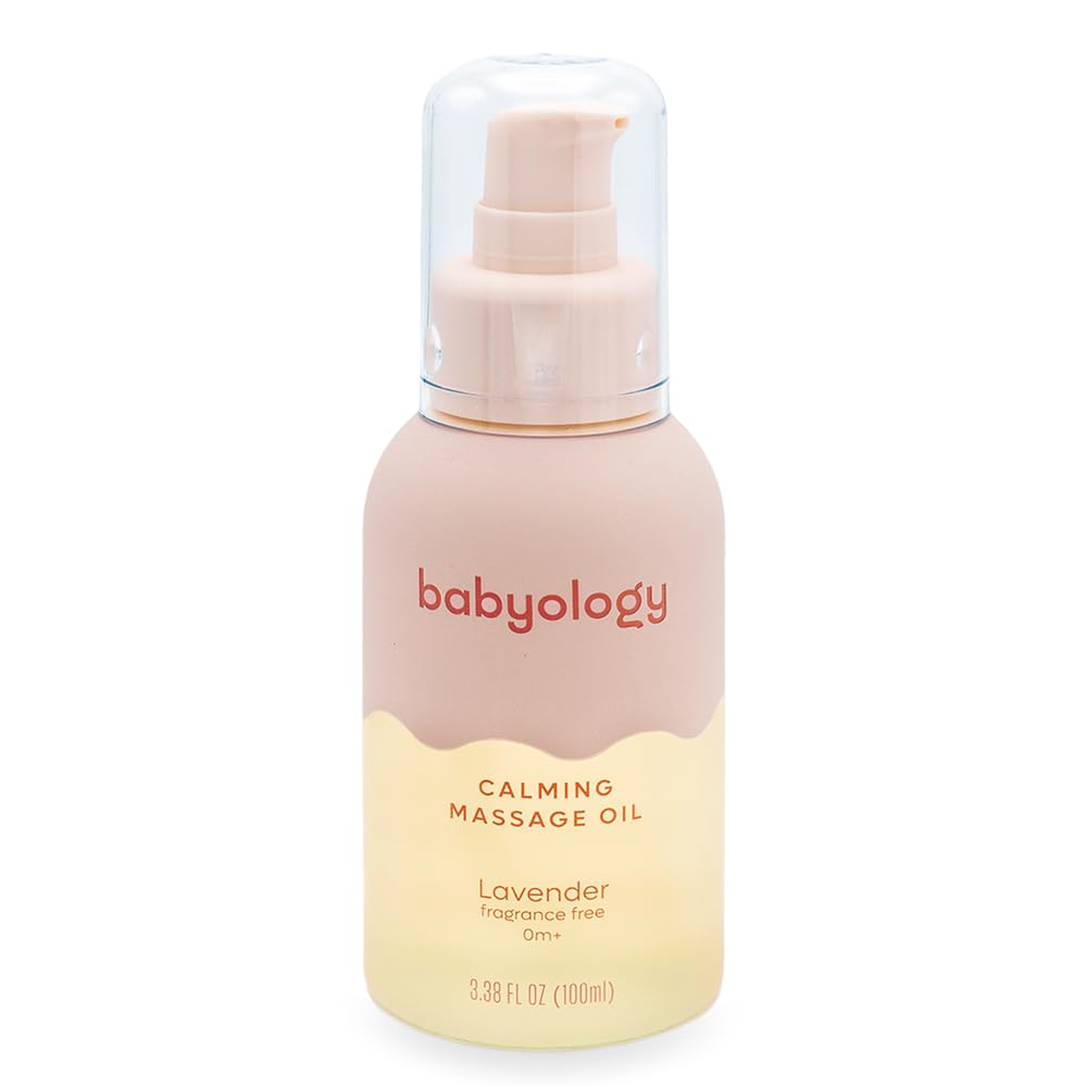 Babyology Calming Baby Oil with Lavender Nourishing Massage Oil for Newborns & Infants Moisturizing Plant-Based Formula 3.38 fl oz (100ml)