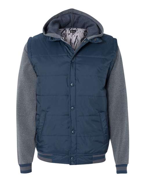Peppered Fleece Lapover Hooded Sweatshirt | USA Decoration
