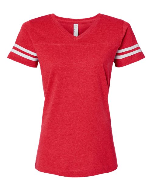 Women's Football V-Neck Fine Jersey Tee | USA Decoration