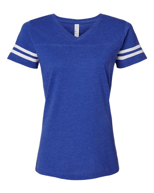 Women's Football V-Neck Fine Jersey Tee | USA Decoration