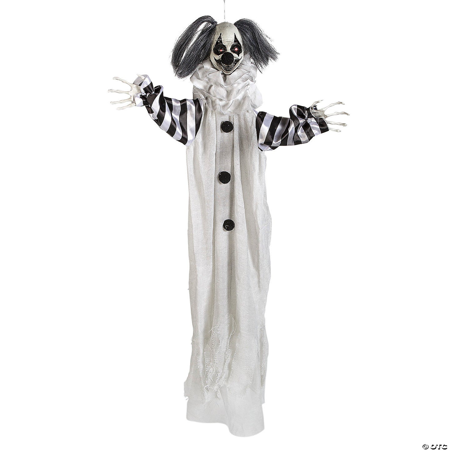 43 1/4" Black White Light-Up Clown Animated Prop Halloween Decoration | USA Decoration®