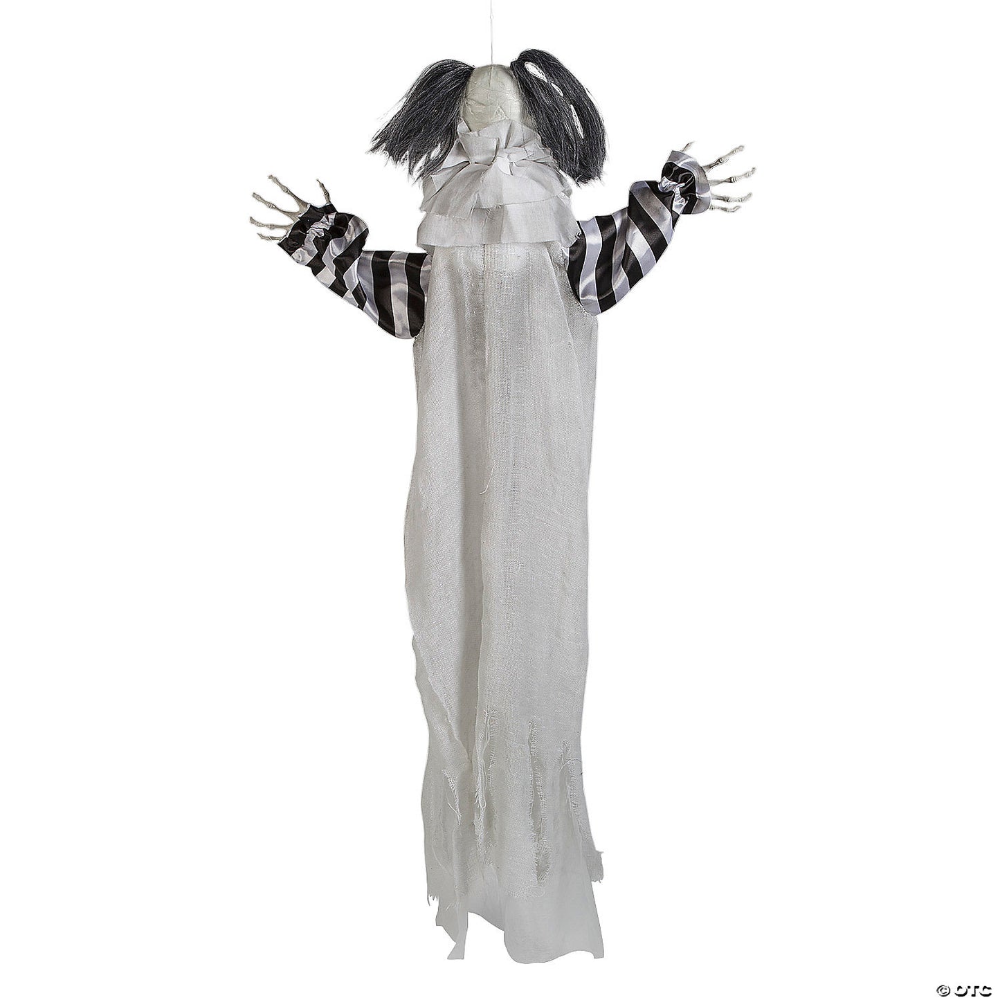 43 1/4" Black White Light-Up Clown Animated Prop Halloween Decoration | USA Decoration®