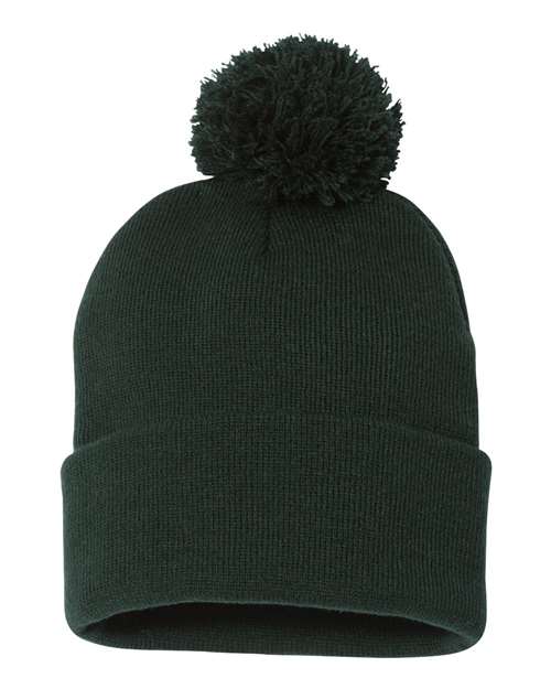 12" Pom-Pom Cuffed Beanie | USA Decoration