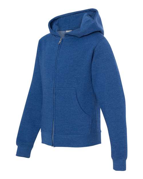 Youth Midweight Full-Zip Hooded Sweatshirt | USA Decoration