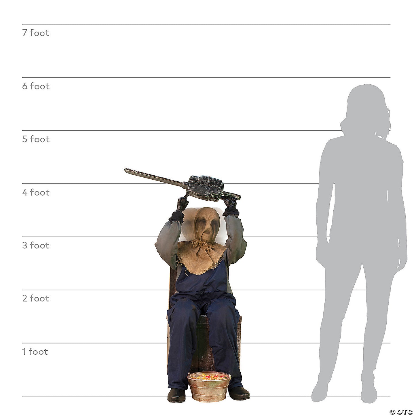 45" Seated Animated Chainsaw Greeter Prop | USA Decoration®