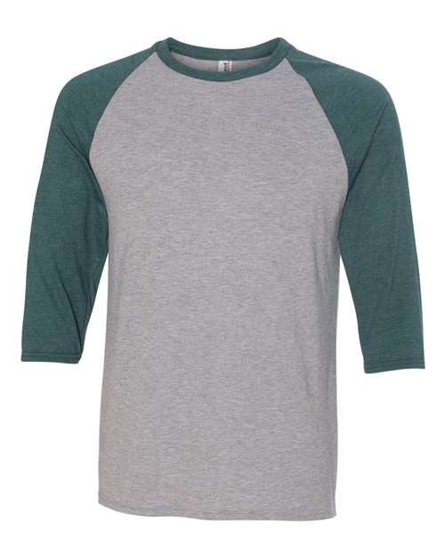 Triblend Raglan Three-Quarter Sleeve T-Shirt | USA Decoration