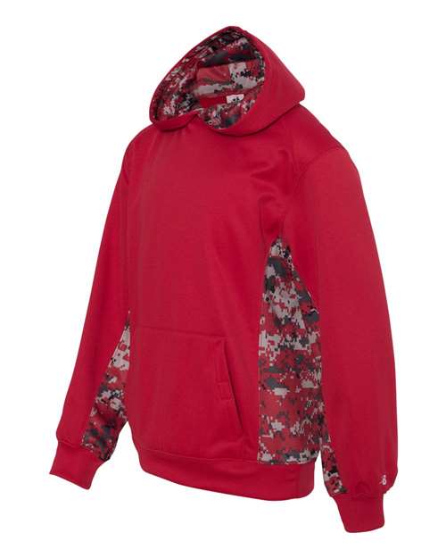 Youth Digital Camo Colorblock Performance Fleece Hooded Sweatshirt | USA Decoration