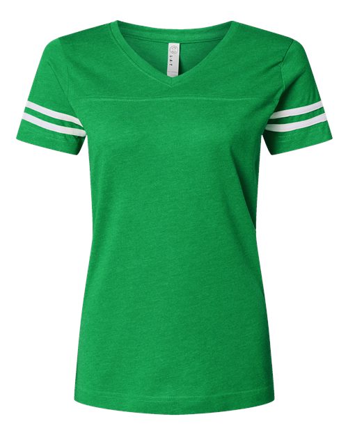 Women's Football V-Neck Fine Jersey Tee | USA Decoration