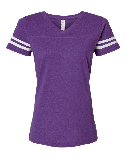 Women's Football V-Neck Fine Jersey Tee | USA Decoration