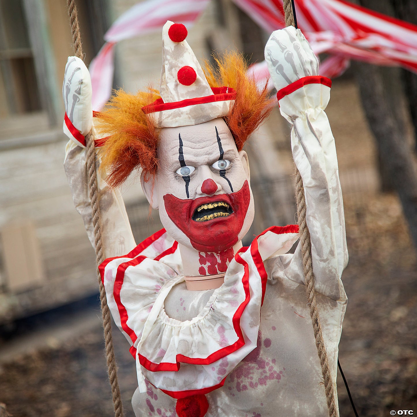 46" Hanging Animated Swinging Happy Clown Halloween Decoration | USA Decoration®