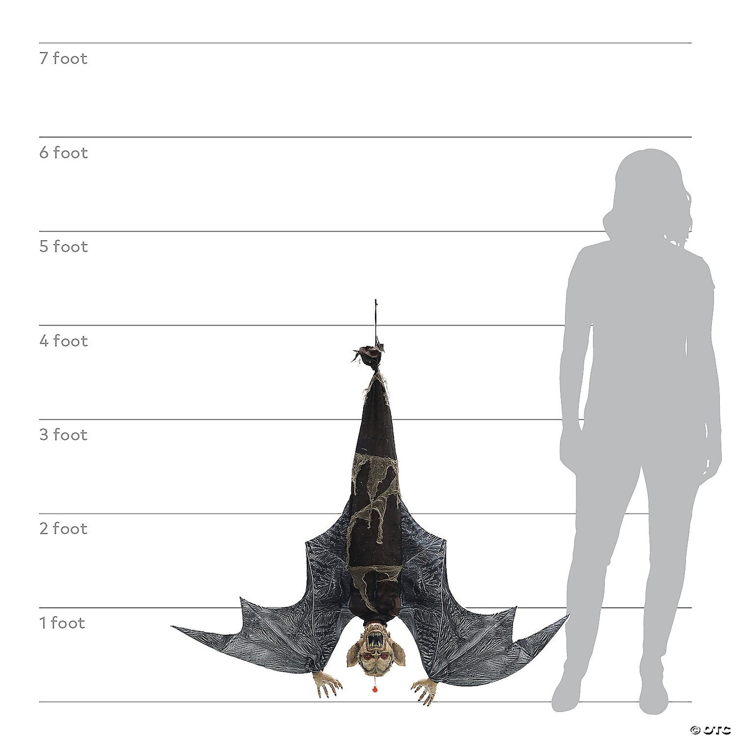 46" Light-Up Hanging Menacing Vampire Animated Prop Halloween Decoration | USA Decoration®