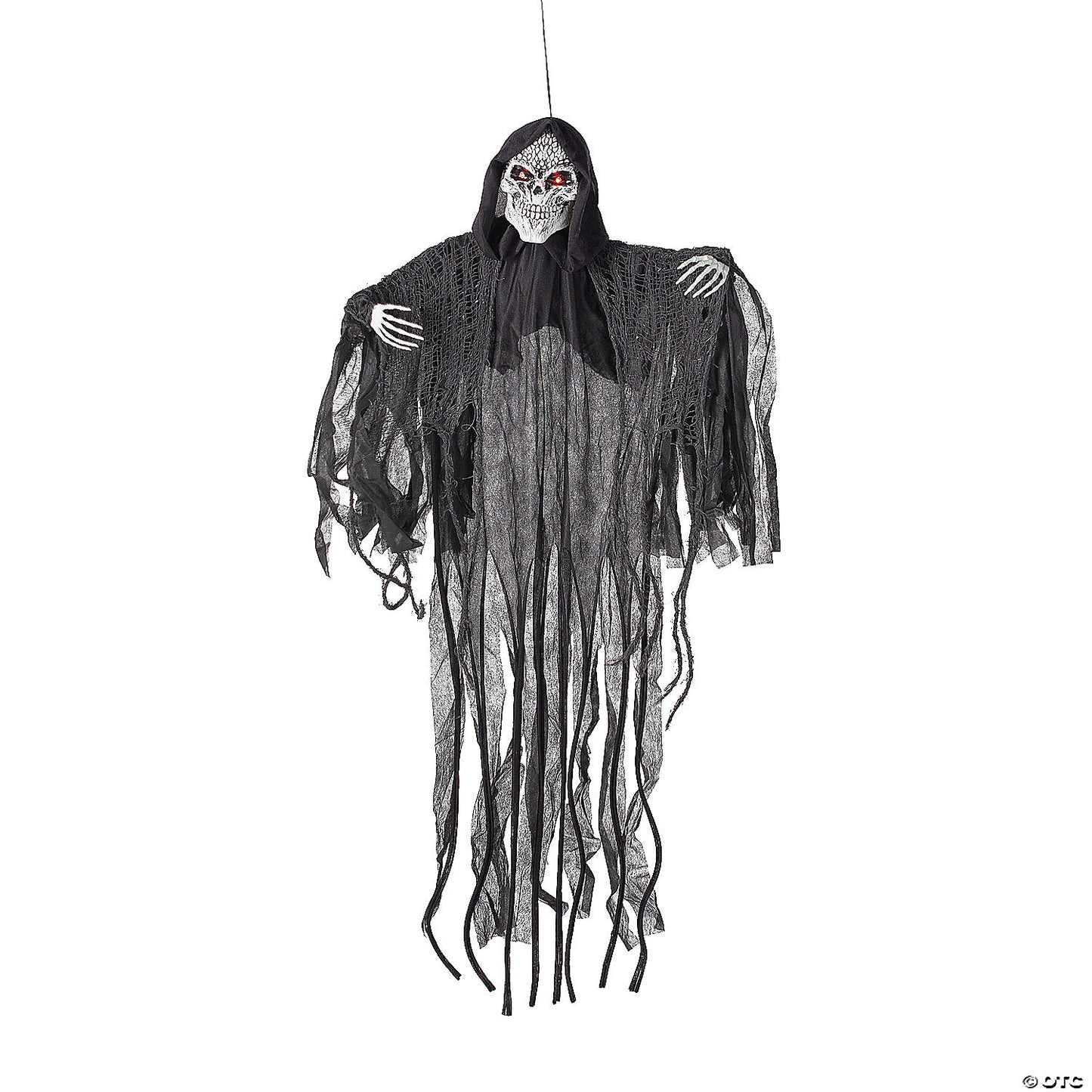 47 1/4" Hanging Light-Up Skeletal Reaper Animated Prop Halloween Decoration | USA Decoration®
