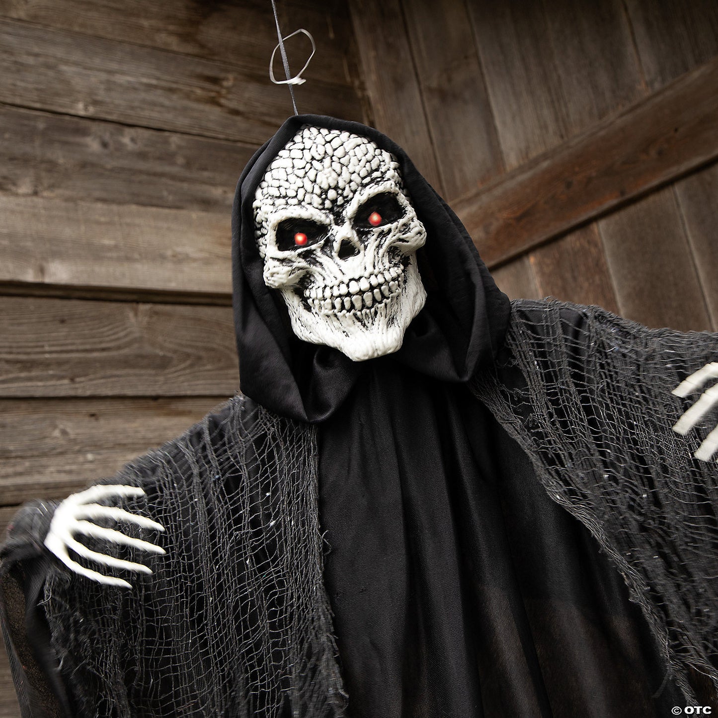47 1/4" Hanging Light-Up Skeletal Reaper Animated Prop Halloween Decoration | USA Decoration®