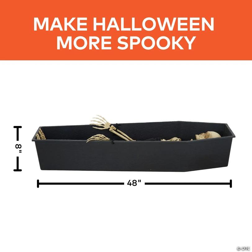 47" Animated Light-Up Rising Skeleton in Coffin Halloween Decoration