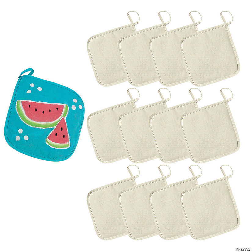 7 3/4" DIY Design Your Own Canvas Pot Holder Crafts - 12 Pc. | USA Decoration®