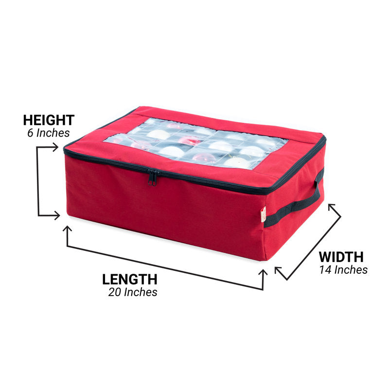 48 (3 in.) Christmas Ornament Storage Box with Clear Lid