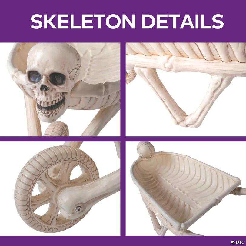 48 3/4" Skeleton Wheelbarrow Halloween Decoration
