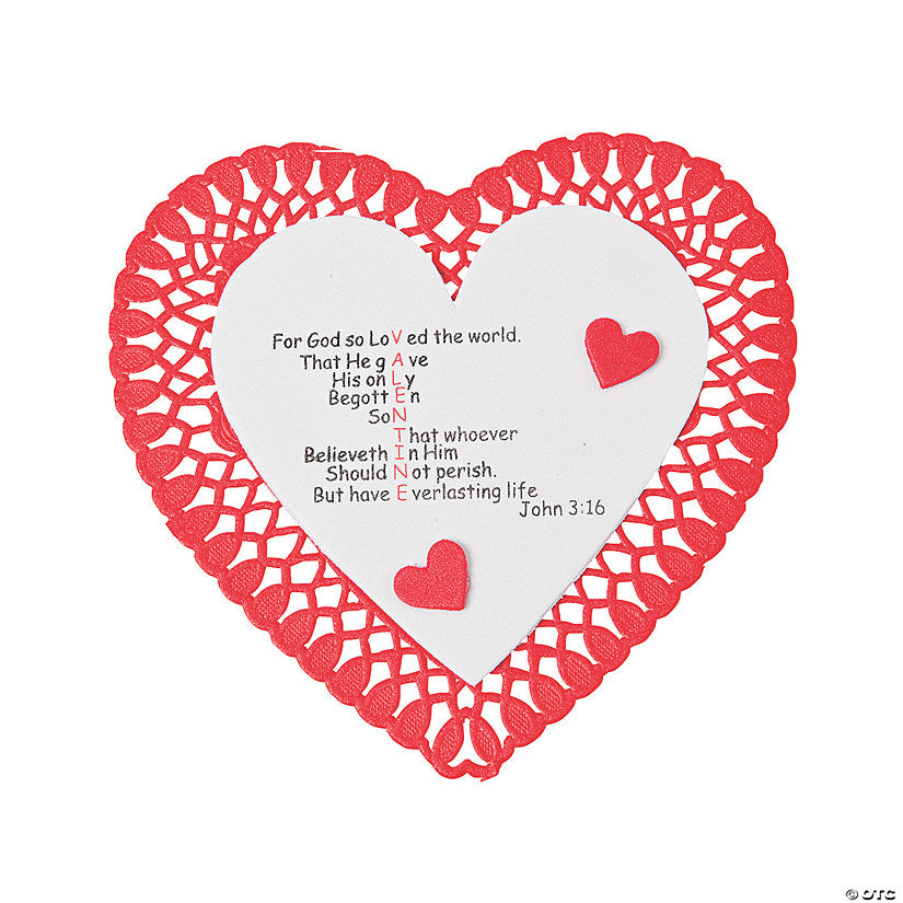 “John 3:16” Valentine Craft Kit - Makes 12 | USA Decoration®