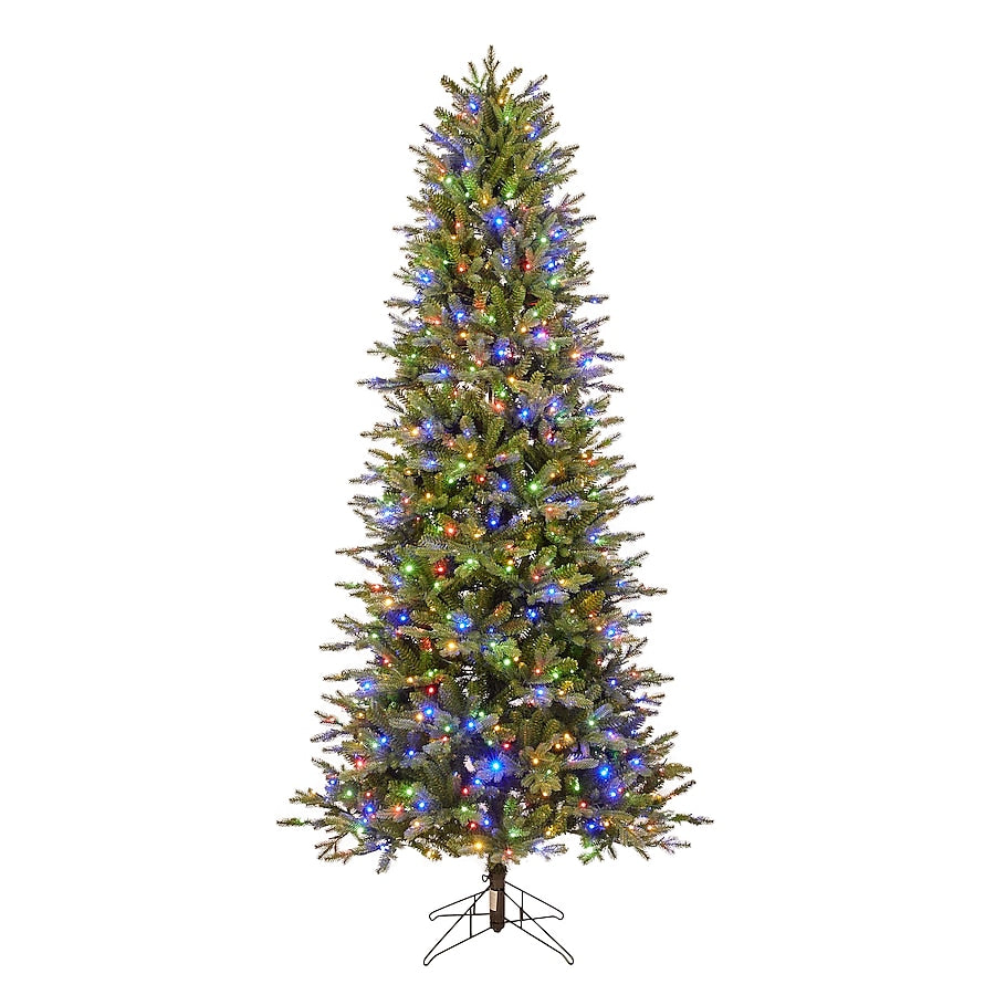 7.5-ft Aspen fir Pre-lit Slim Artificial Christmas Tree with Multicolor LED Lights | USA Decoration®