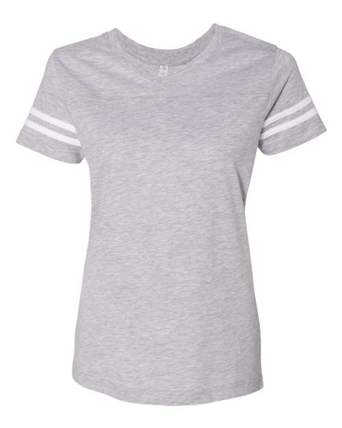 Women's Football V-Neck Fine Jersey Tee | USA Decoration
