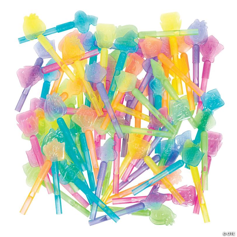 4 1/2" Bulk 72 Pc. Pastel Halloween Character Plastic Whistles