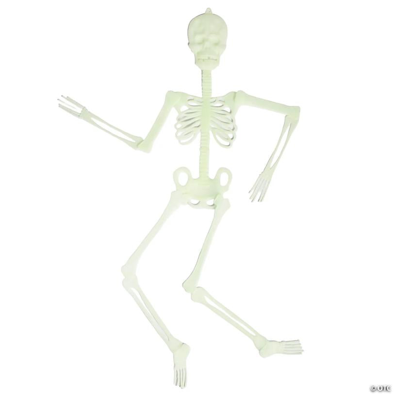 4 Ft. 7" Glow-in-the-Dark Flat Jointed Hanging Skeleton Halloween Decoration