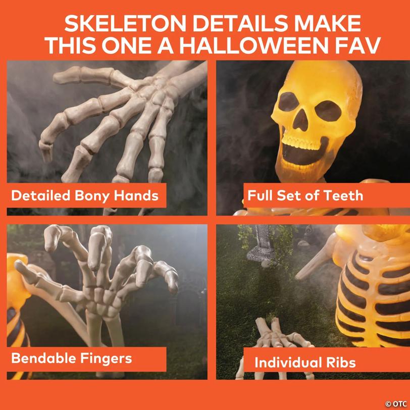4 Ft. Light-Up Groundbreaker Skeleton Halloween Decoration