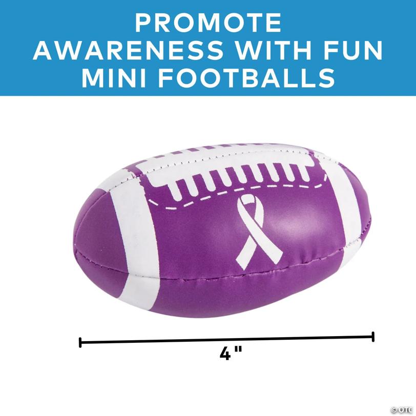 4" Mini Purple Awareness Ribbon Foam Footballs - 12 Pc.