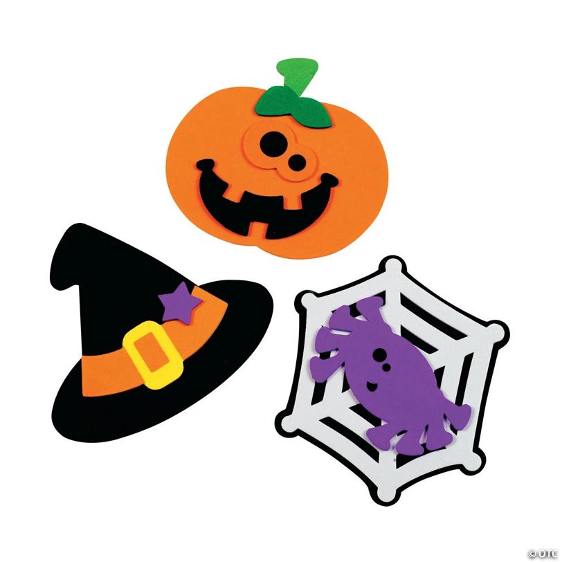 4" - 4 1/2" Bulk Halloween Friends Magnet Craft Kit - Makes 50