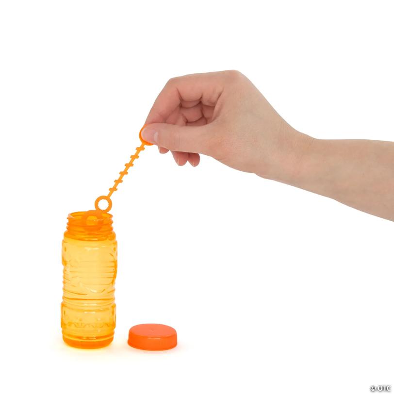 4 oz. Translucent Bright Color Bubble Bottles with Wands - 12 Pc.