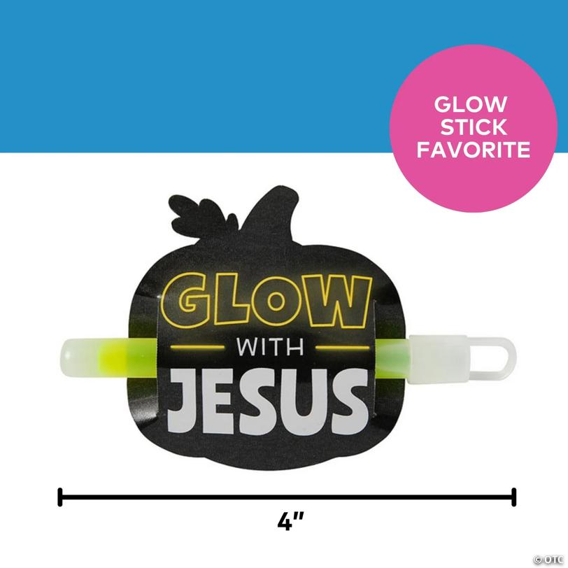 4" x 3 3/4" Bulk 50 Pc. Religious Glow with Jesus Glow Sticks