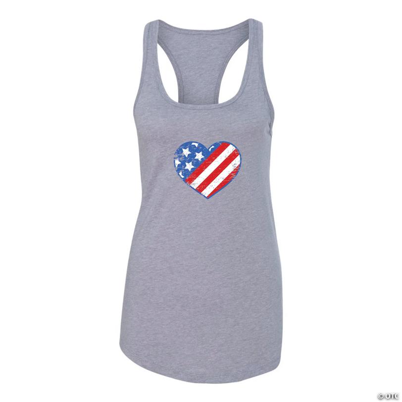 4th of July Distressed Heart Women’s Racerback Tank