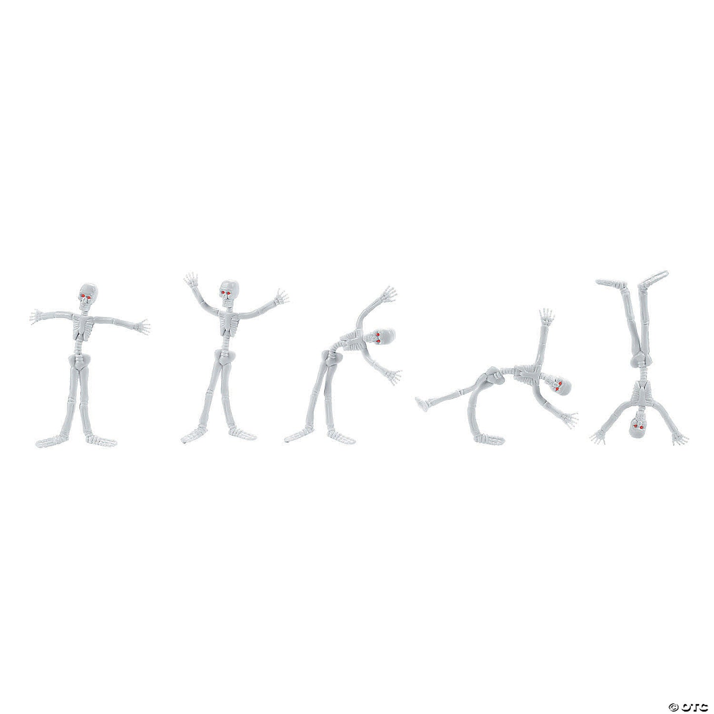 5 1/4" Skeleton White Solid Color Vinyl Bendable Toys - 12 Pc. | USA Decoration®