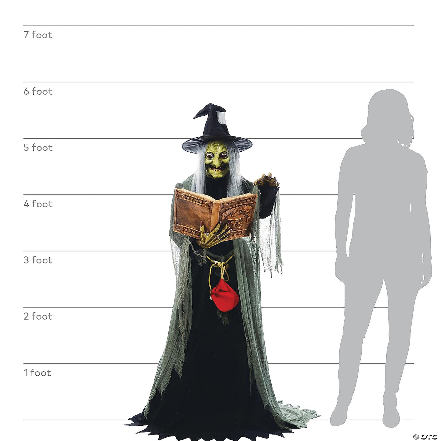 5.7' Animated Spell-Speaking Witch Halloween Decoration | USA Decoration®