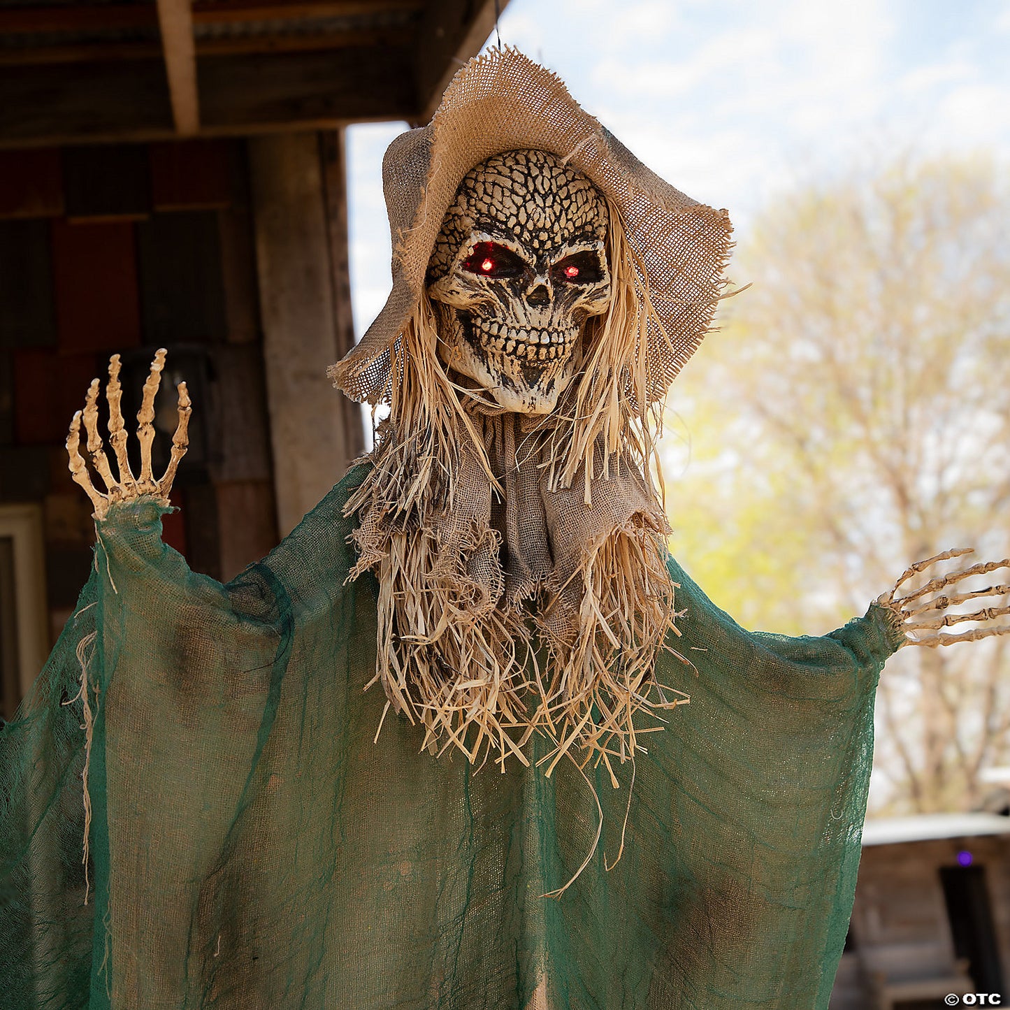5 Ft. 6" Hanging Skeleton Witch Animated Prop Halloween Decoration | USA Decoration®