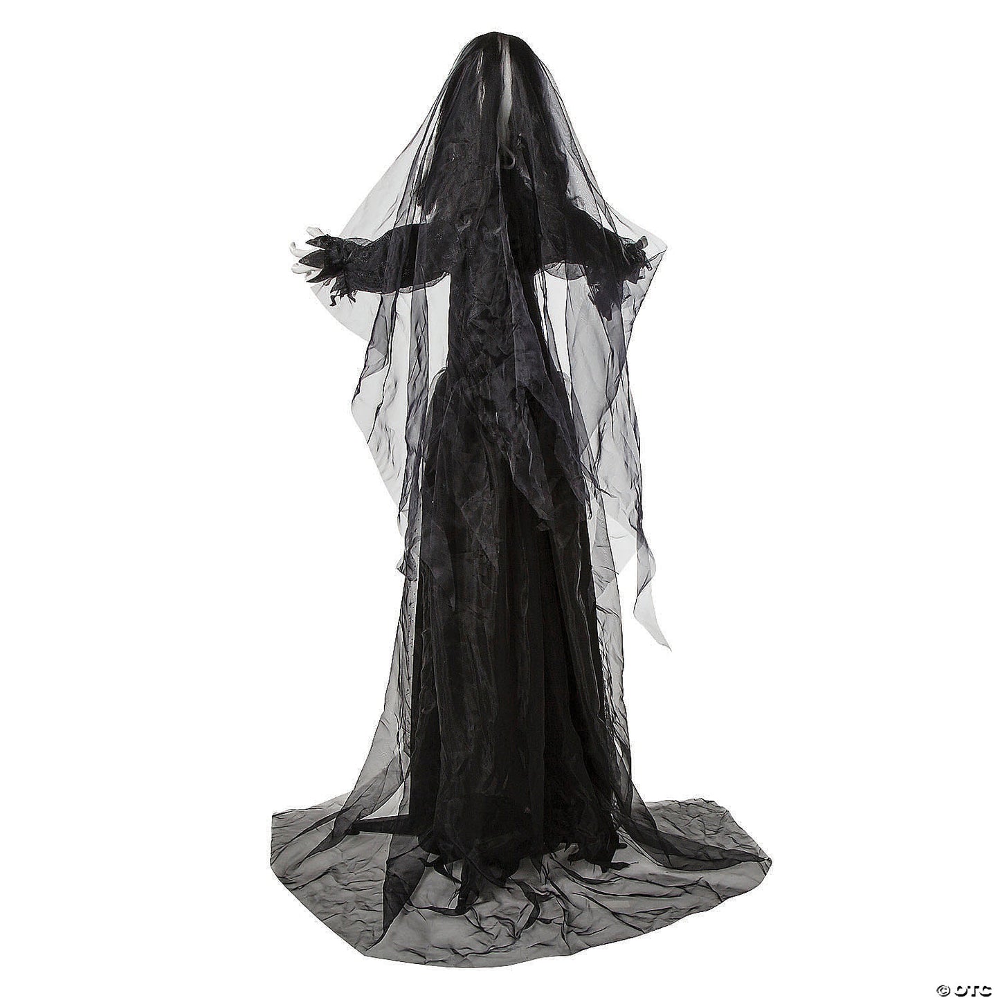 5 Ft. 6" Standing Animated Bride with Black Dress Halloween Decoration | USA Decoration®