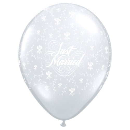 Latex Balloons 5 Inch Just Married Flowers-A-Round