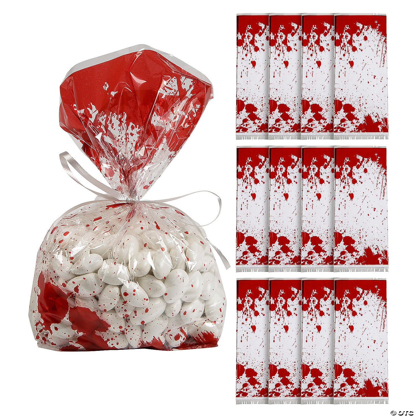 5" x 11 1/2" Halloween Horror Party Bloody Cellophane Bags - 12 Pc.