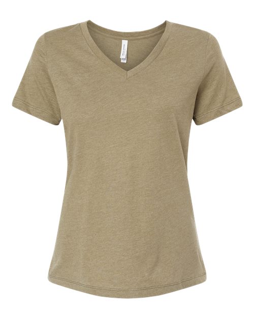 Women's Relaxed Heather CVC V-Neck Tee | USA Decoration