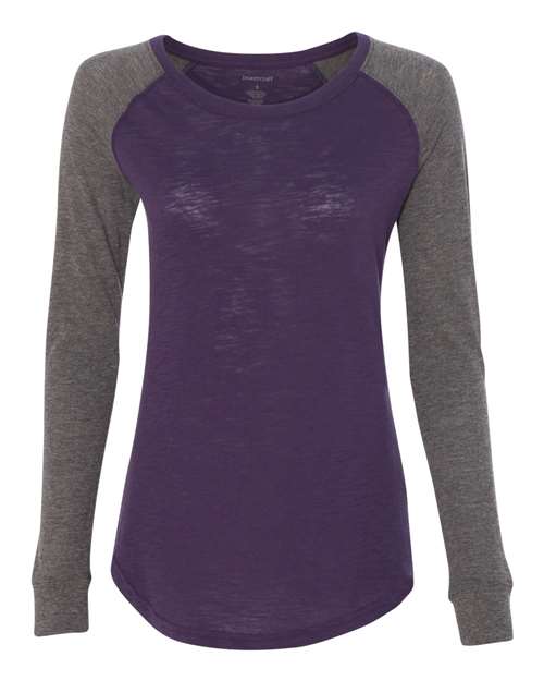 Women’s Preppy Patch Slub Long Sleeve T-Shirt | USA Decoration