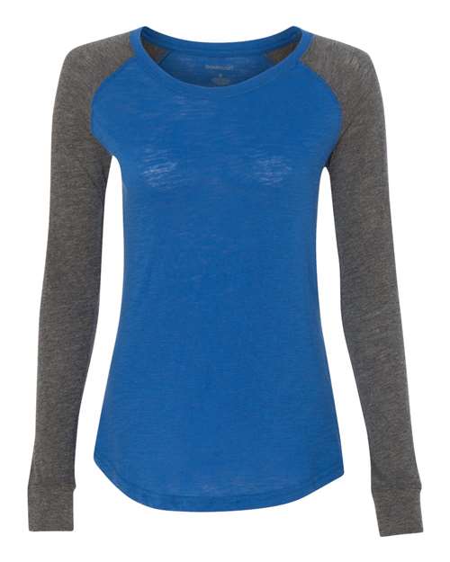Women’s Preppy Patch Slub Long Sleeve T-Shirt | USA Decoration