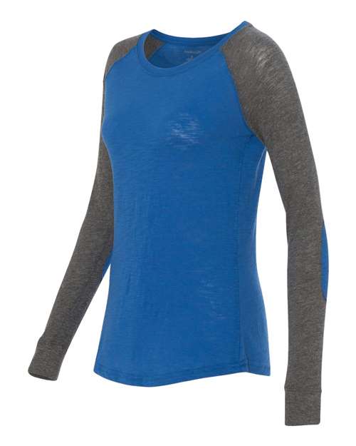 Women’s Preppy Patch Slub Long Sleeve T-Shirt | USA Decoration