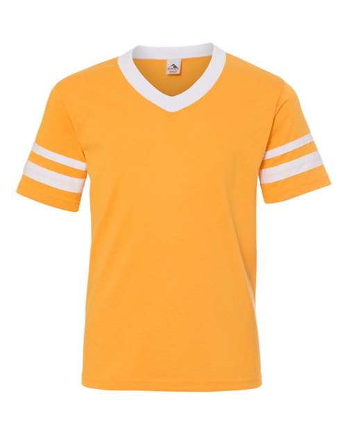 Youth V-Neck Jersey with Striped Sleeves | USA Decoration