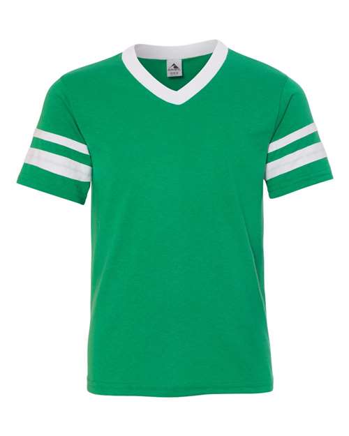 Youth V-Neck Jersey with Striped Sleeves | USA Decoration
